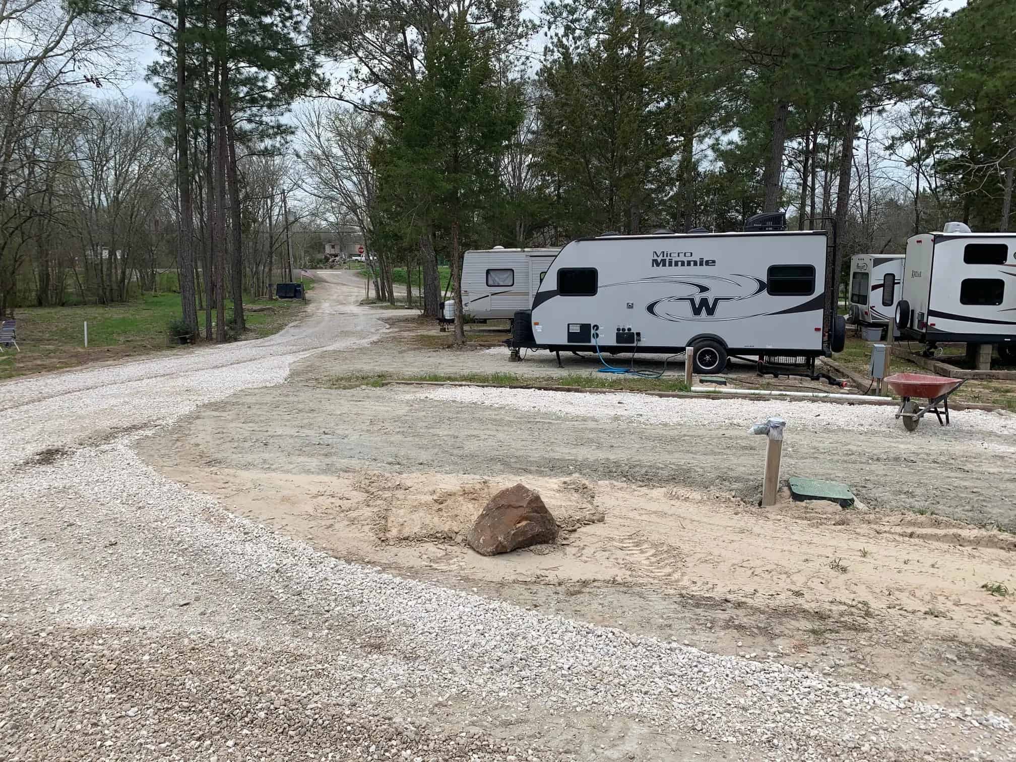 Micro Minnie RV on gravel pad